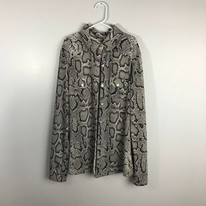 Snake Design Button Up Shirt